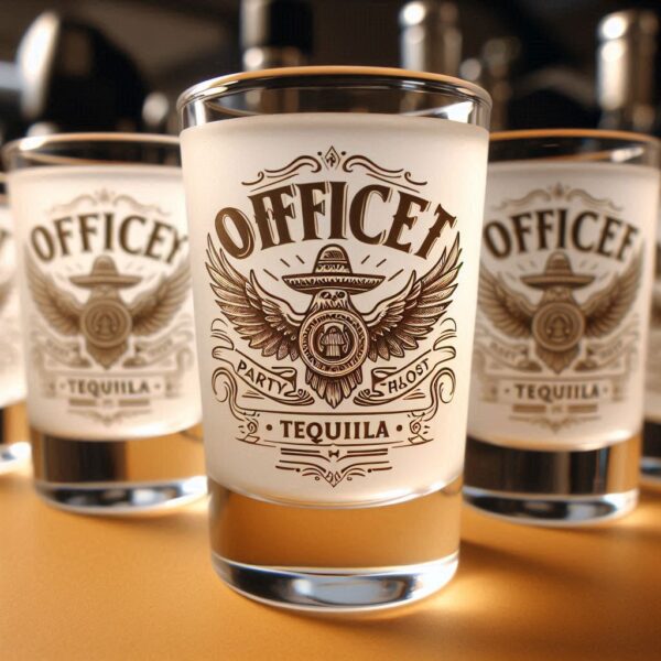 Personalized Deep Engraved Office Party tequila Shot Glasses - Custom Office Party tequila Shot Glasses engraving your name, logo, photo, and monogram deep engraving your tequila Shot Glasses