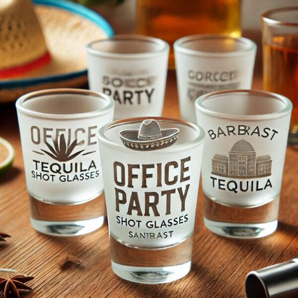 Personalized Deep Engraved Office Party tequila Shot Glasses - Custom Office Party tequila Shot Glasses engraving your name, logo, photo, and monogram deep engraving your tequila Shot Glasses