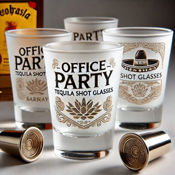 Personalized Deep Engraved Office Party tequila Shot Glasses - Custom Office Party tequila Shot Glasses engraving your name, logo, photo, and monogram deep engraving your tequila Shot Glasses