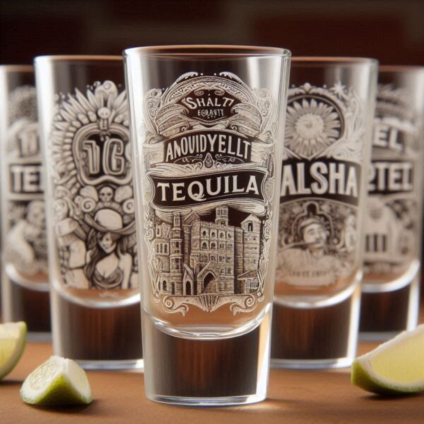 Personalized Deep Engraved College Group Party Tequila Shot Bar Glasses - Custom Glassware for Friends gift Tequila Shot glass deep engraved name, logo, photo, monogram, love symbol deep engraving your Tequila Shot glass