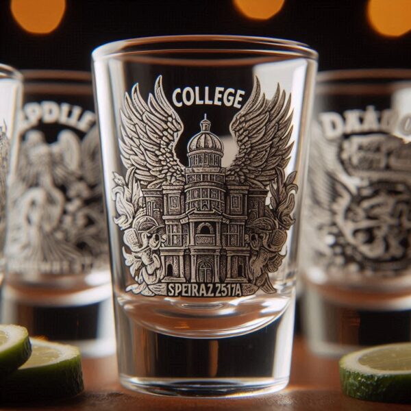 Personalized Deep Engraved College Group Party Tequila Shot Bar Glasses - Custom Glassware for Friends gift Tequila Shot glass deep engraved name, logo, photo, monogram, love symbol deep engraving your Tequila Shot glass