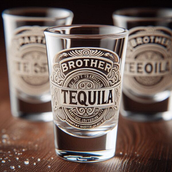 Personalized Deep Engraved Brother Party Tequila Shot Glasses - Custom Gift for Brother's Party