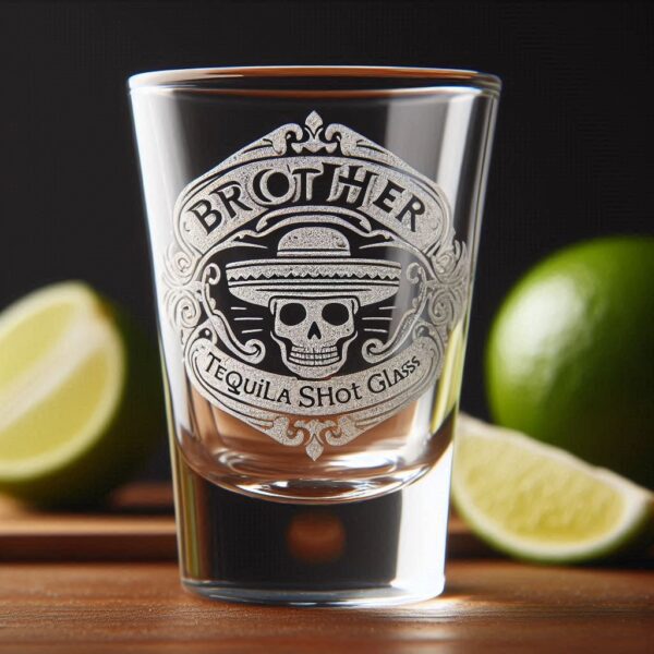 Personalized Deep Engraved Brother Party Tequila Shot Glasses - Custom Gift for Brother's Party