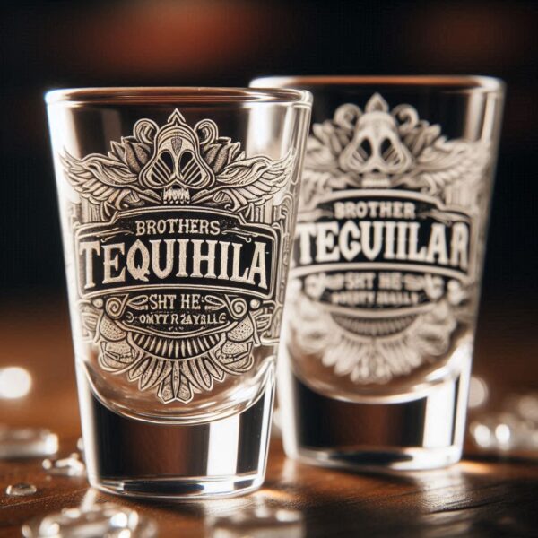 Personalized Deep Engraved Brother Party Tequila Shot Glasses - Custom Gift for Brother's Party