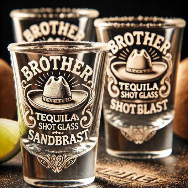 Personalized Deep Engraved Brother Party Tequila Shot Glasses - Custom Gift for Brother's Party