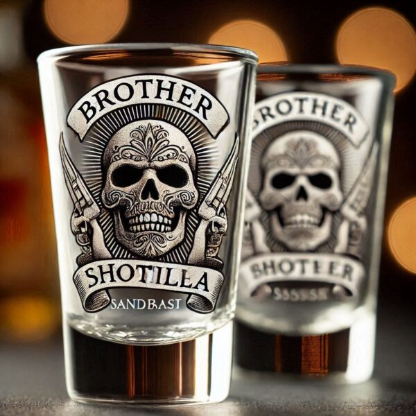 Personalized Deep Engraved Brother Party Tequila Shot Glasses - Custom Gift for Brother's Party