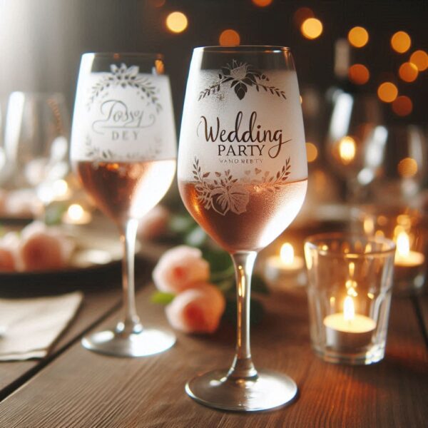 Personalized Deep Engraved Wedding wine Party Glasses - Custom Wedding Glassware Celebrate your special day with our exquisite Personalized Deep Engraved Wedding wine glasses name, logo, monogram deep engraving