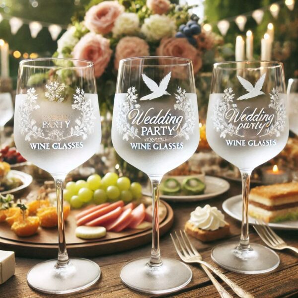 Personalized Deep Engraved Wedding wine Party Glasses - Custom Wedding Glassware Celebrate your special day with our exquisite Personalized Deep Engraved Wedding wine glasses name, logo, monogram deep engraving