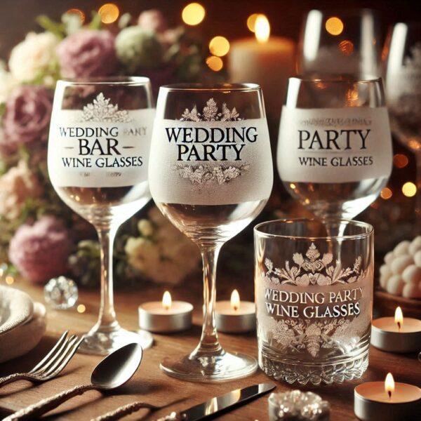 Personalized Deep Engraved Wedding wine Party Glasses - Custom Wedding Glassware Celebrate your special day with our exquisite Personalized Deep Engraved Wedding wine glasses name, logo, monogram deep engraving