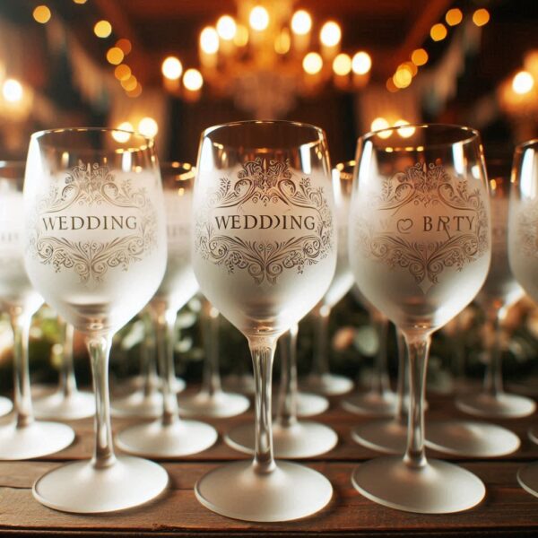 Personalized Deep Engraved Wedding wine Party Glasses - Custom Wedding Glassware Celebrate your special day with our exquisite Personalized Deep Engraved Wedding wine glasses name, logo, monogram deep engraving