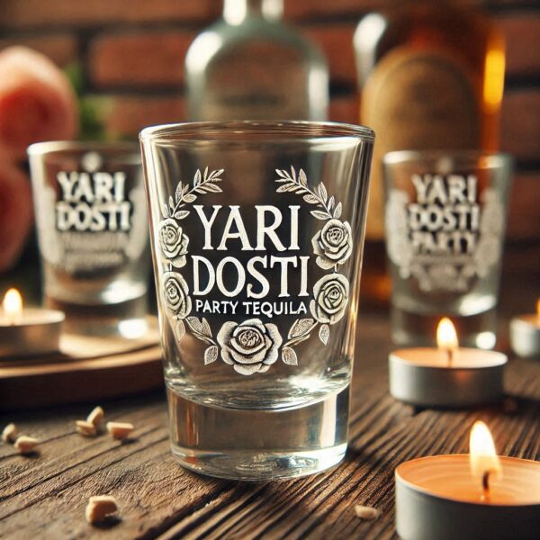 Yari Dosti drink party Personalized deep engraved your Tequila Shot Glass name, logo, photo, company logo, monogram deep engraving your Tequila Shot glass drink party