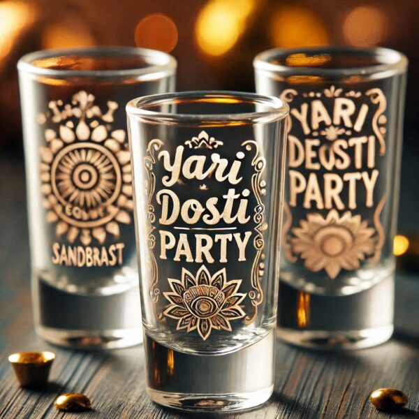 Yari Dosti drink party Personalized deep engraved your Tequila Shot Glass name, logo, photo, company logo, monogram deep engraving your Tequila Shot glass drink party