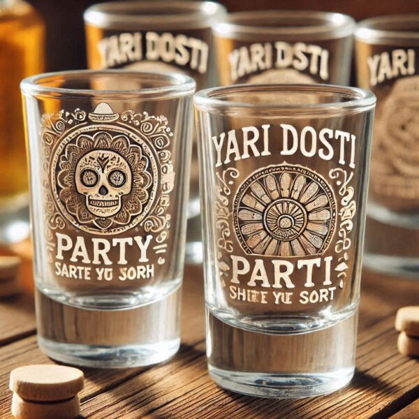 Yari Dosti drink party Personalized deep engraved your Tequila Shot Glass name, logo, photo, company logo, monogram deep engraving your Tequila Shot glass drink party