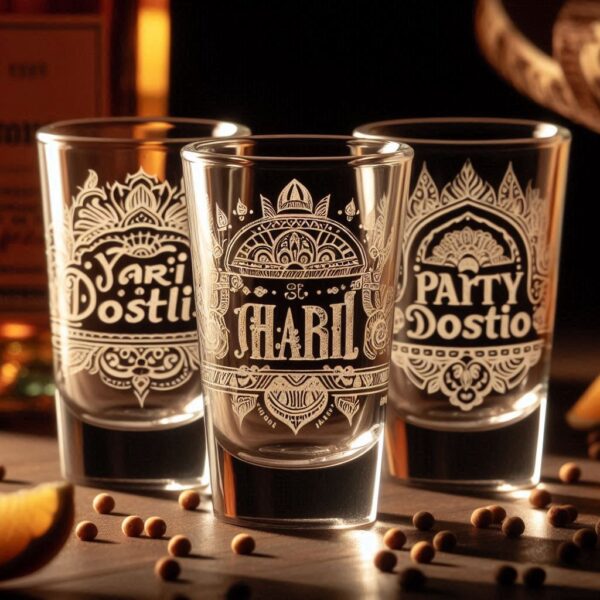 Yari Dosti drink party Personalized deep engraved your Tequila Shot Glass name, logo, photo, company logo, monogram deep engraving your Tequila Shot glass drink party