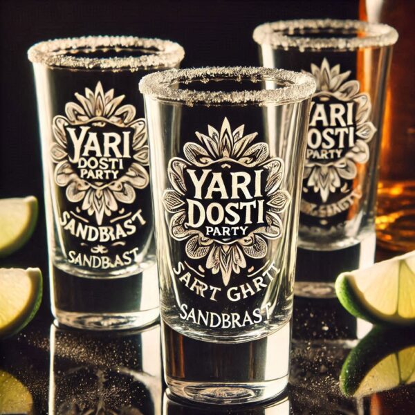 Yari Dosti drink party Personalized deep engraved your Tequila Shot Glass name, logo, photo, company logo, monogram deep engraving your Tequila Shot glass drink party