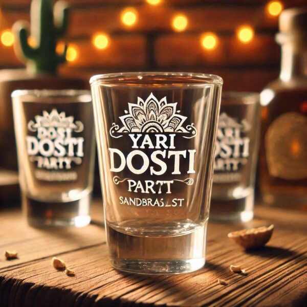 Yari Dosti drink party Personalized deep engraved your Tequila Shot Glass name, logo, photo, company logo, monogram deep engraving your Tequila Shot glass drink party