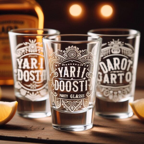 Yari Dosti drink party Personalized deep engraved your Tequila Shot Glass name, logo, photo, company logo, monogram deep engraving your Tequila Shot glass drink party