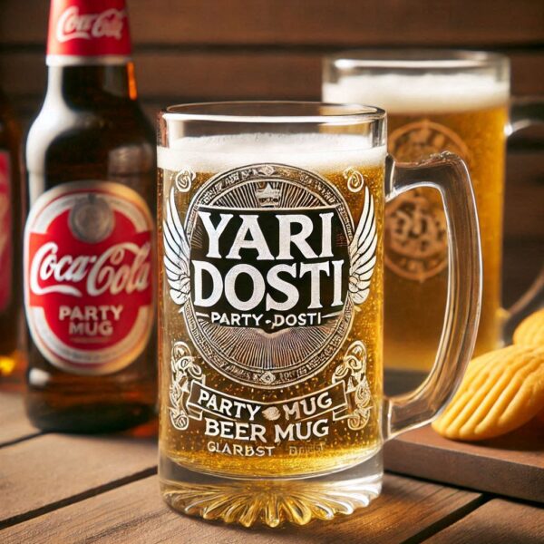 Yari Dosti drink party Personalized deep engraved your beer Glass name, logo, photo, company logo, monogram deep engraving your beer glass drink party