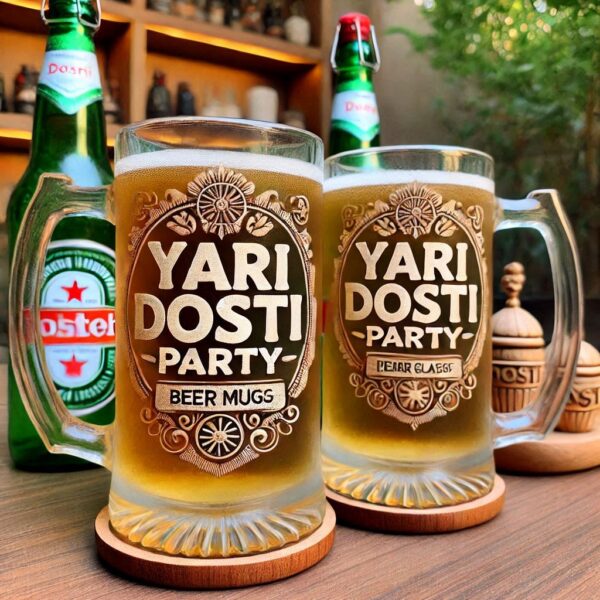 Yari Dosti drink party Personalized deep engraved your beer Glass name, logo, photo, company logo, monogram deep engraving your beer glass drink party