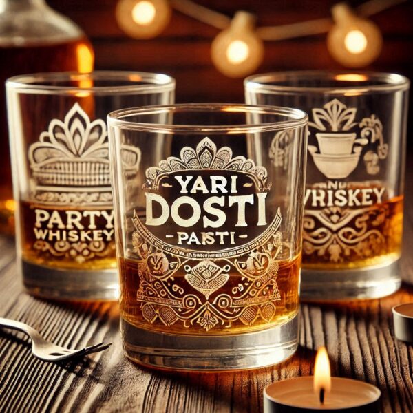 Yari Dosti drink party Personalized deep engraved your Whiskey Glass name, logo, photo, company logo, monogram deep engraving your whiskey glass drink party