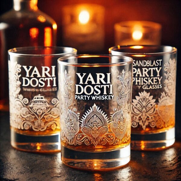 Yari Dosti drink party Personalized deep engraved your Whiskey Glass name, logo, photo, company logo, monogram deep engraving your whiskey glass drink party