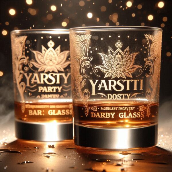 Yari Dosti drink party Personalized deep engraved your Whiskey Glass name, logo, photo, company logo, monogram deep engraving your whiskey glass drink party