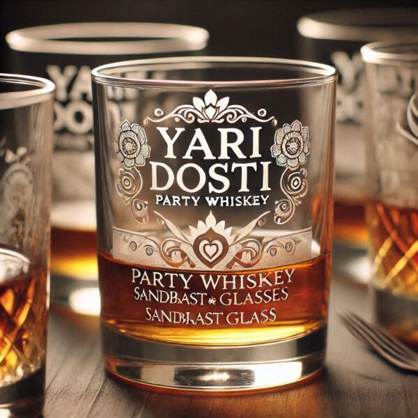 Yari Dosti drink party Personalized deep engraved your Whiskey Glass name, logo, photo, company logo, monogram deep engraving your whiskey glass drink party