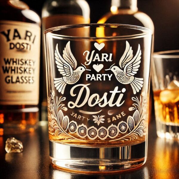 Yari Dosti drink party Personalized deep engraved your Whiskey Glass name, logo, photo, company logo, monogram deep engraving your whiskey glass drink party