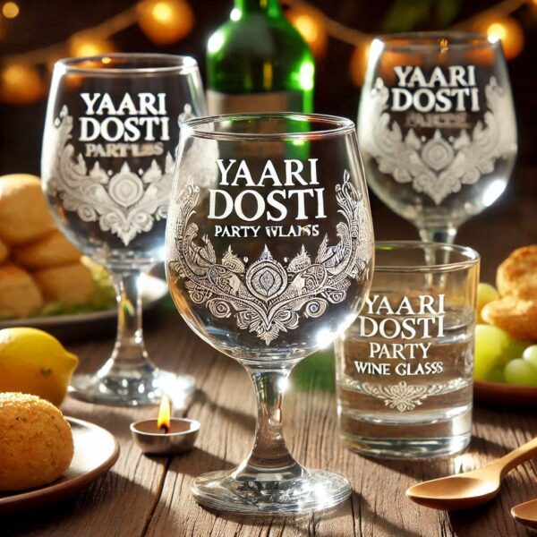 Yari Dosti drink party Personalized deep engraved your wine Glass name, logo, photo, company logo, monogram deep engraving your wine glass drink party