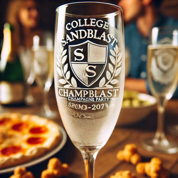 Personalized Deep Engraved College Group Party Champagne Bar Glasses - Custom Glassware for Friends gift Champagne glass deep engraved name, logo, photo, monogram, love symbol deep engraving your Champagne glass