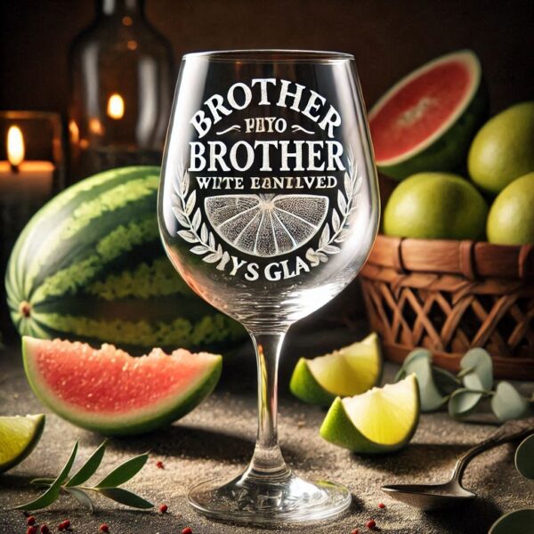 Personalized Deep Engraved Brother Party Wine Glasses - Custom Gift for Brother's Party