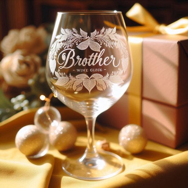 Personalized Deep Engraved Brother Party Wine Glasses - Custom Gift for Brother's Party