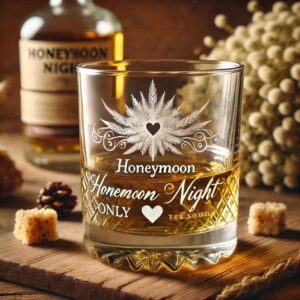 Personalized Honeymoon Night Whiskey Glasses with Deep Engraving