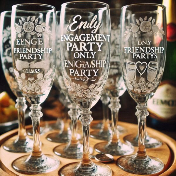 Toast to your love and future together with our Engagement Party Deep Engraved Champagne Glass. This exquisite glass is perfect for celebrating your engagement in style, offering a personalized touch that makes each sip memorable.