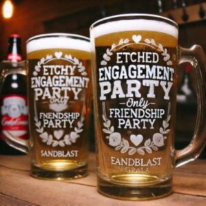 Engagement Party Deep Engraved Beer Mug