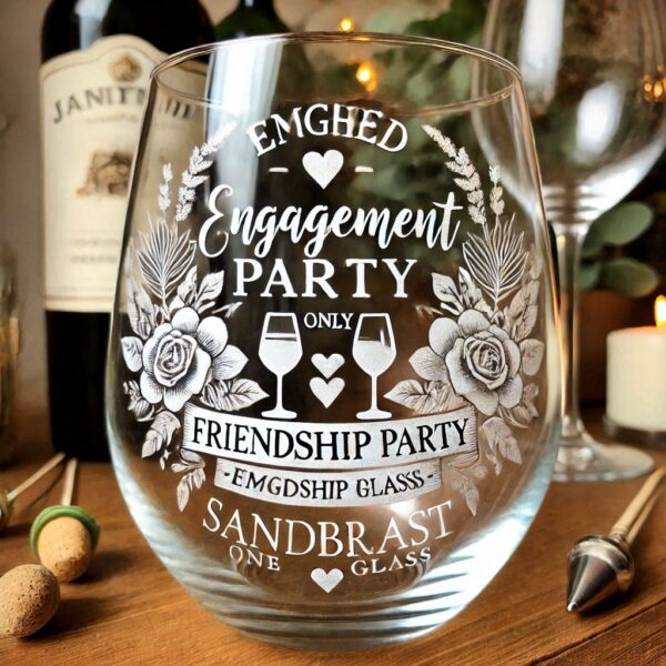 Celebrate your engagement with elegance and style using our Engagement Party Deep Engraved Wine Glass. This beautifully crafted wine glass is designed to capture the special moments of your engagement, making it a perfect keepsake for you and your loved ones.