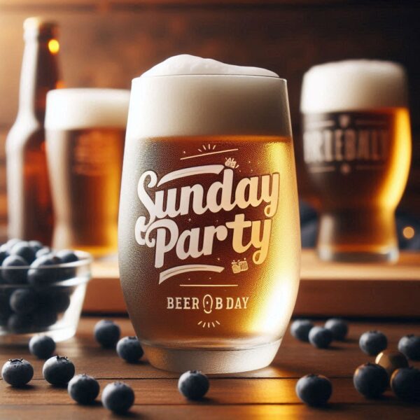 Personalized Deep Engraved Sunday Party beer Glasses - Custom Party Glasses deep engraving your beer glass