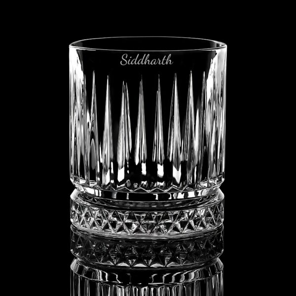 Personalized Crystal Whiskey Glass with Custom Name Engraving – Diamond Cut Base Elevate your whiskey-drinking experience with our Personalized Crystal Whiskey Glass featuring deep name engraving and a stunning diamond-cut base. Designed for sophistication and durability, this glass is perfect for savoring your favorite whiskey, bourbon, or scotch in style.