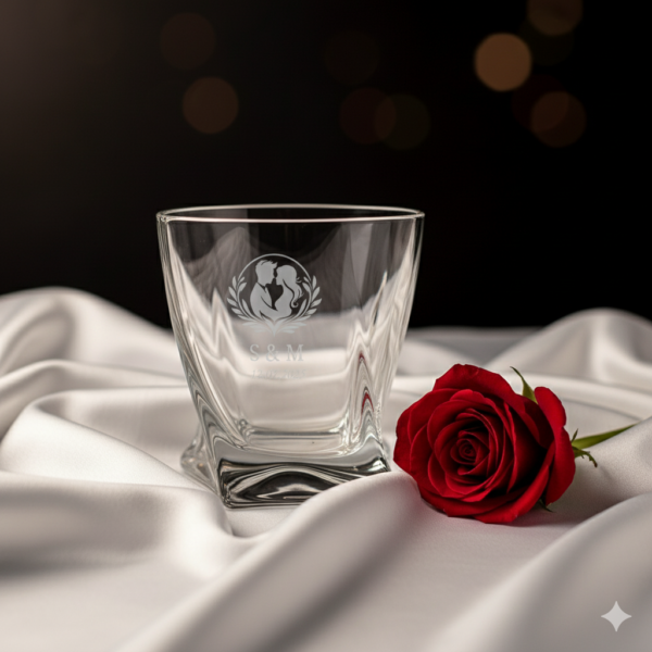 Personalized Crystal Whiskey Glasses 310ml, Twisted Base Design