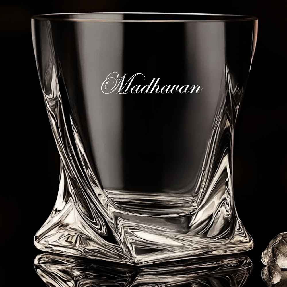 Personalized Engraved Whiskey Glass – Custom Name Deep Etched Crystal Scotch & Bourbon Glass | Luxury Gift for Dad, Husband, Boss, Friend | Birthday, Anniversary, Corporate Gifting