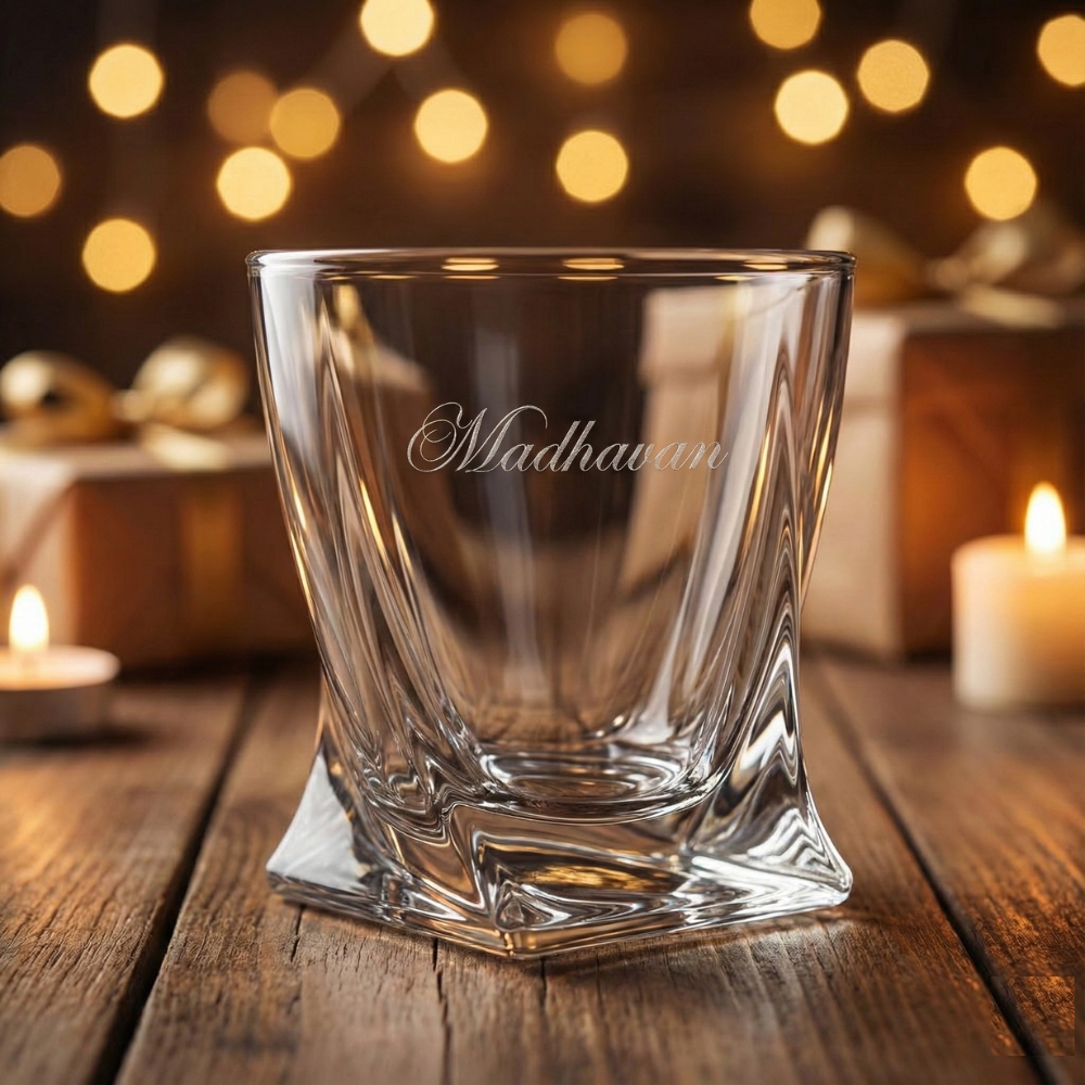 Personalized Engraved Whiskey Glass – Custom Name Deep Etched Crystal Scotch & Bourbon Glass | Luxury Gift for Dad, Husband, Boss, Friend | Birthday, Anniversary, Corporate Gifting