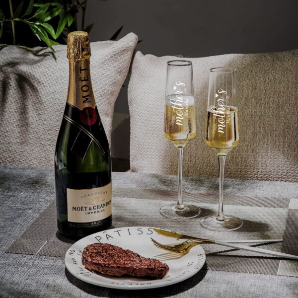 Best2U Personalized Mother's Day Champagne Flute, 250ml, Deep Engraved Name Glass, Wedding Party Gift