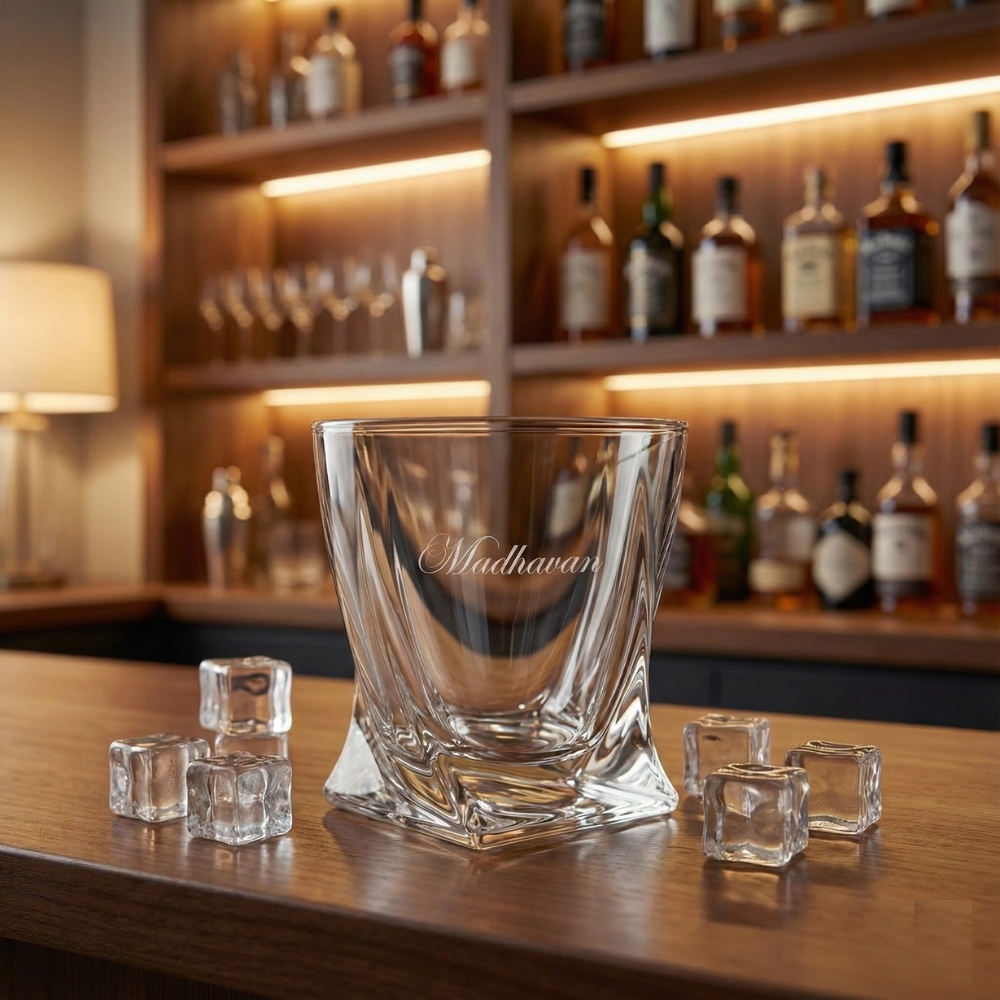 Personalized Engraved Whiskey Glass – Custom Name Deep Etched Crystal Scotch & Bourbon Glass | Luxury Gift for Dad, Husband, Boss, Friend | Birthday, Anniversary, Corporate Gifting