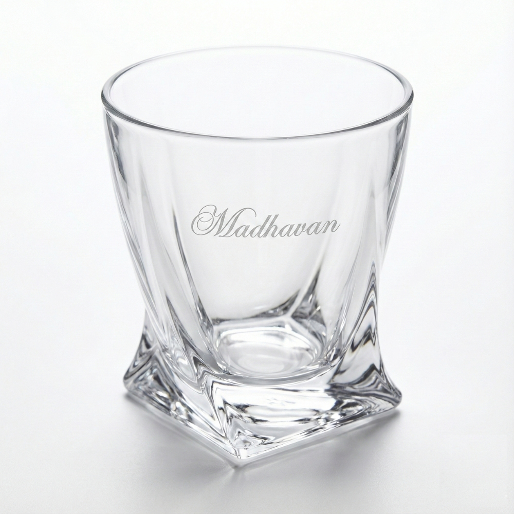 Personalized Engraved Whiskey Glass – Custom Name Deep Etched Crystal Scotch & Bourbon Glass | Luxury Gift for Dad, Husband, Boss, Friend | Birthday, Anniversary, Corporate Gifting