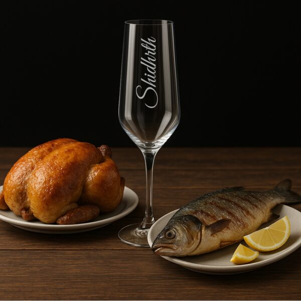 Personalized champagne flute with engraved name Siddharth, 250ml crystal glass for celebrations