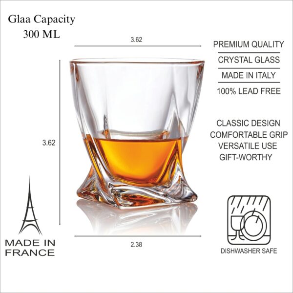Personalized Crystal Whiskey Glass, Twisted Base Design, Custom Engraved Name