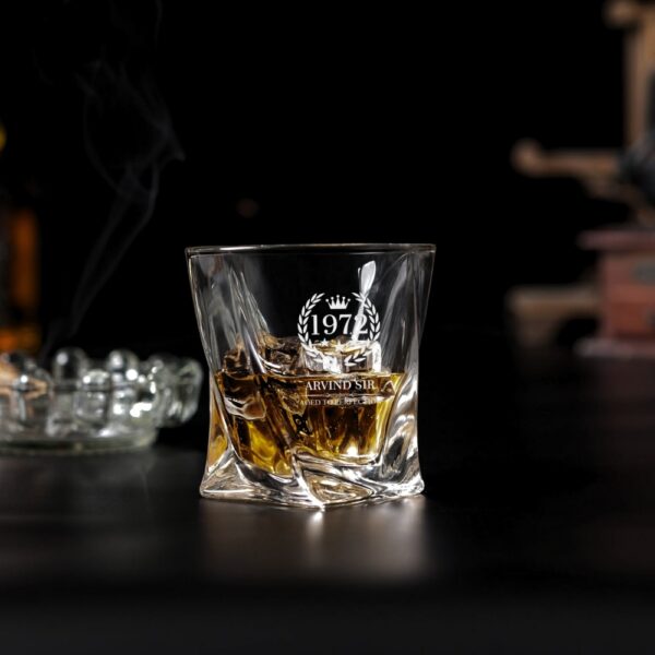 Personalized Whiskey Glass Engraved – Custom Crystal Scotch Bourbon Glass for Men – Wedding, Anniversary, Birthday Gift for Groomsmen, Dad, Husband (Your Name/Text)