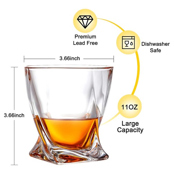 Personalized Whiskey Glass Engraved – Custom Crystal Scotch Bourbon Glass for Men – Wedding, Anniversary, Birthday Gift for Groomsmen, Dad, Husband (Your Name/Text)