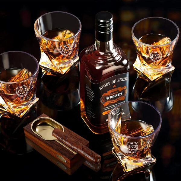 Personalized Whiskey Glass Engraved – Custom Crystal Scotch Bourbon Glass for Men – Wedding, Anniversary, Birthday Gift for Groomsmen, Dad, Husband (Your Name/Text)