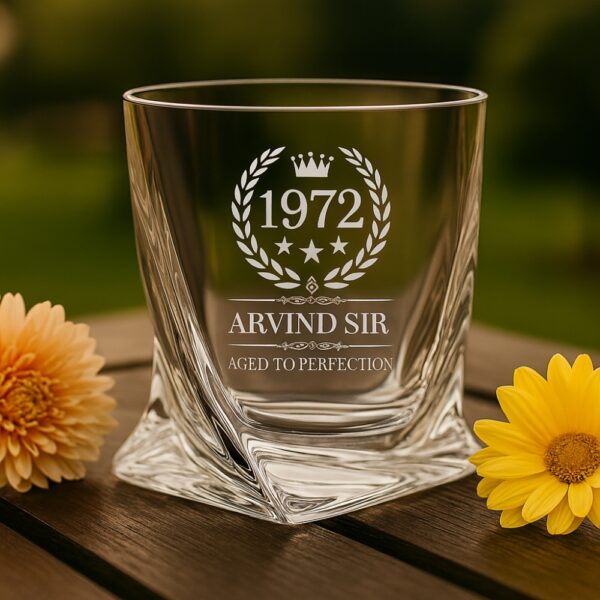 personalized whiskey rocks glass 310ml with engraved monogram initial, custom bourbon tumbler gift for men, dad, husband, boyfriend – premium engraved whiskey glass for special occasions.
